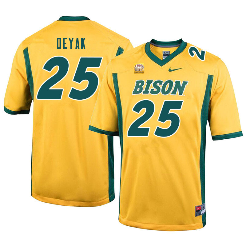 Men #25 Joe Deyak North Dakota State Bison College Football Jerseys Sale-Yellow